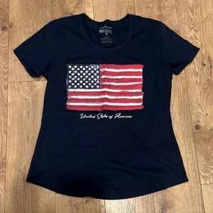 Women's Navy American Flag Graphic T-Shirt